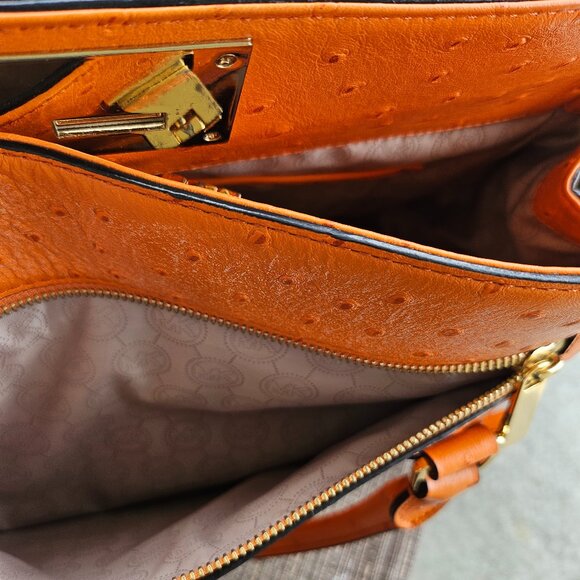 Michael Kors Astrid Lage Satchel - Tangerine - Picture 12 of 17